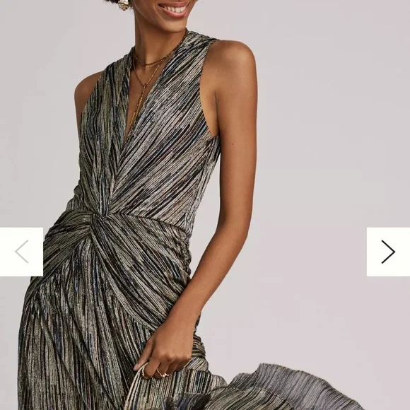 Anthropologie Misa Los Angeles metallic high low dress - Picture 6 of 9